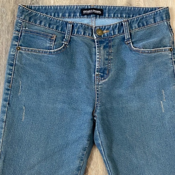 VINTAGE & ORIGINAL High Rise Skinny Jeans 30 Long - Picture 3 of 8